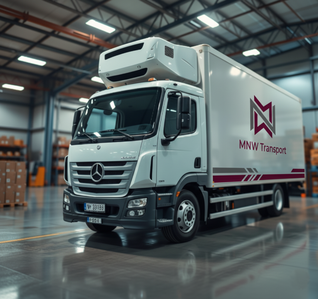 Refrigerated truck on a highway